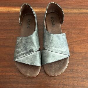 Roan Bed Stu Irie Gray Leather Sandals Size 10
